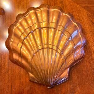Large 12in Vintage Copper Clam Shell Hanging Mold Farm Country Cottage Patina